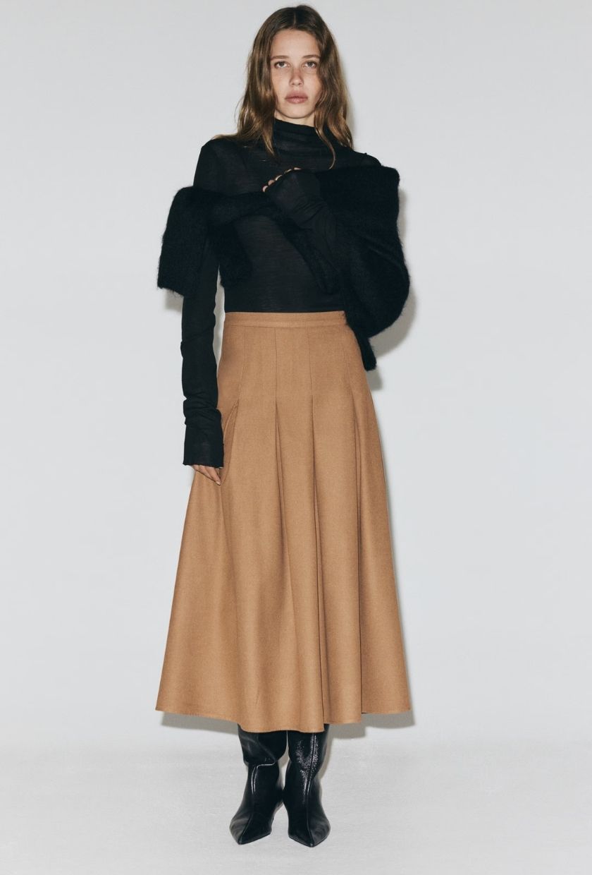 H&M, Pleated Midi Skirt