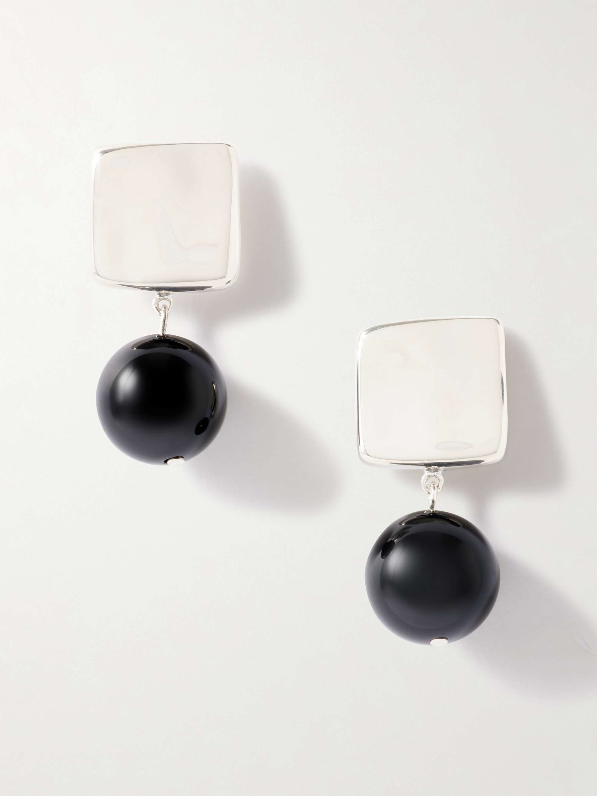 Luca Recycled Sterling Silver Onyx Earrings