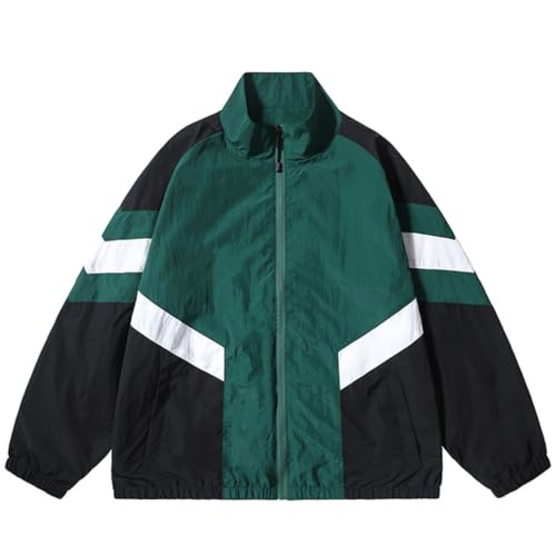 Wyeysyt Women Windbreaker Jacket Y2k Varsity Oversized Jacket(green04-L)