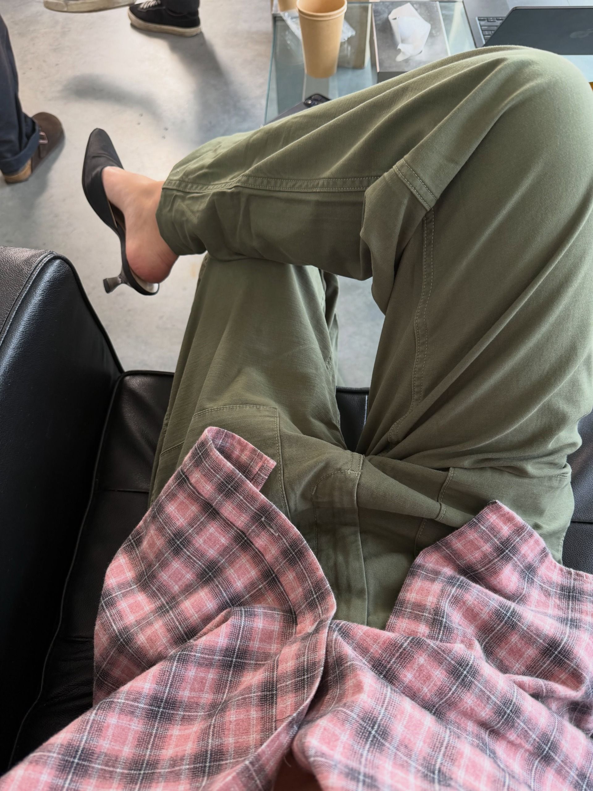An image of a woman wearing green denim outfit fall 2026