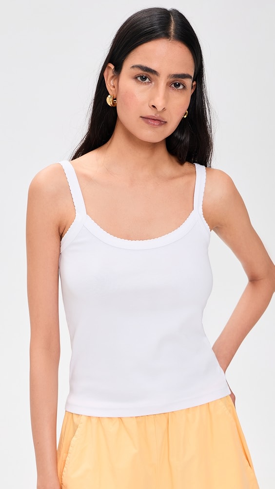 The Baby Rib Scallop Tank - Powder