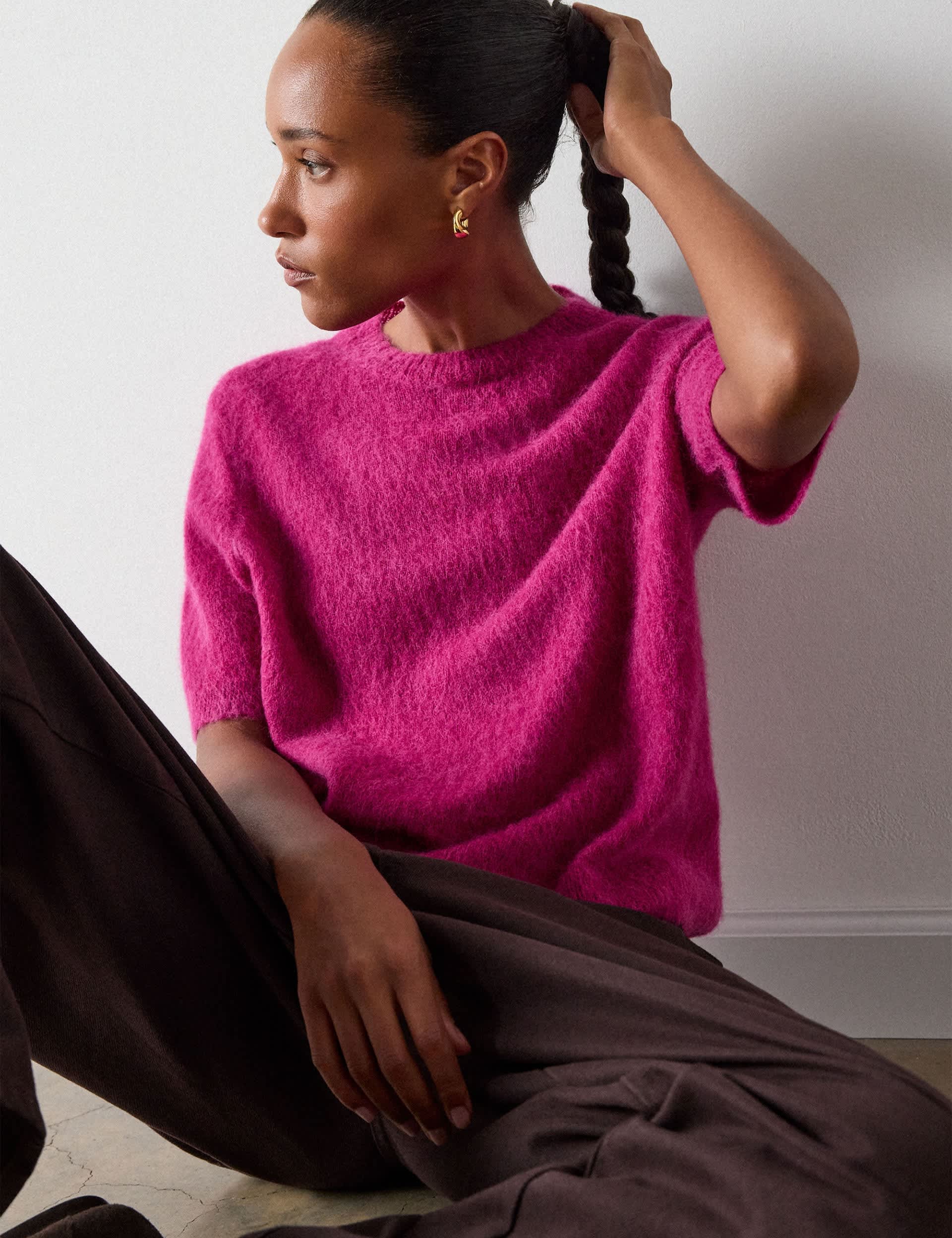 Alpaca Rich Textured Knitted T-Shirt
