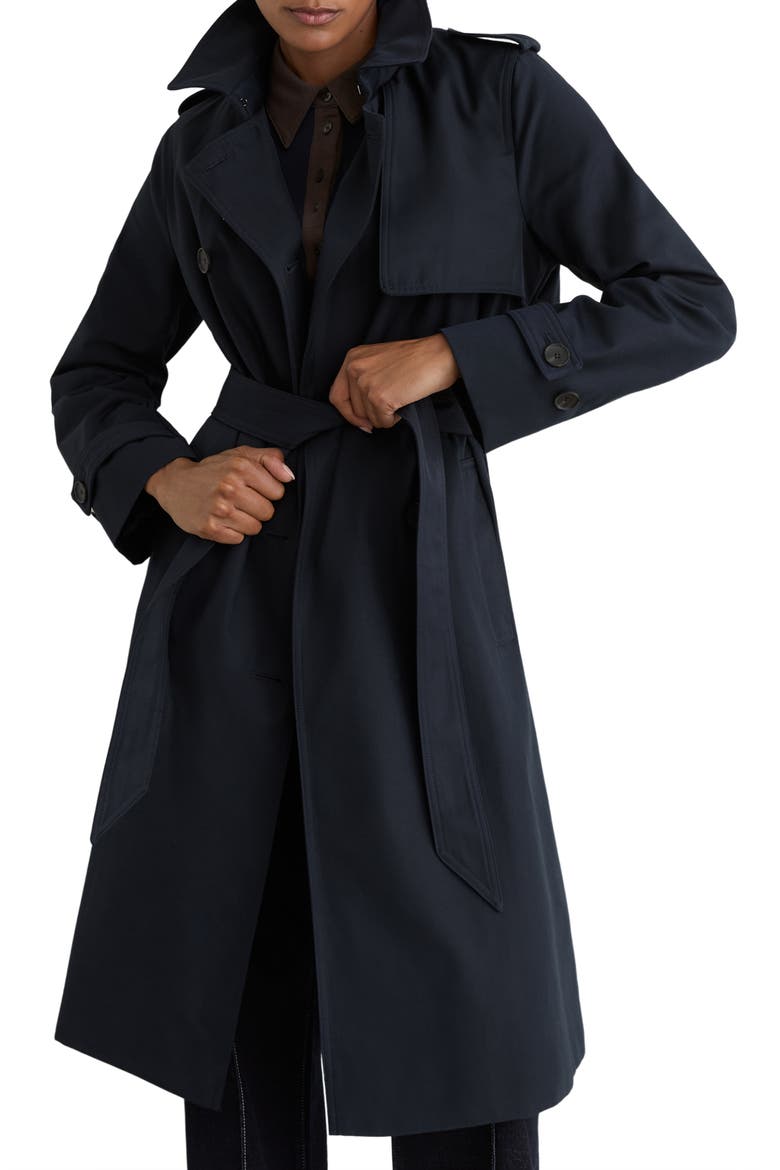 Azura Trench Coat With Removable Quilted Hood