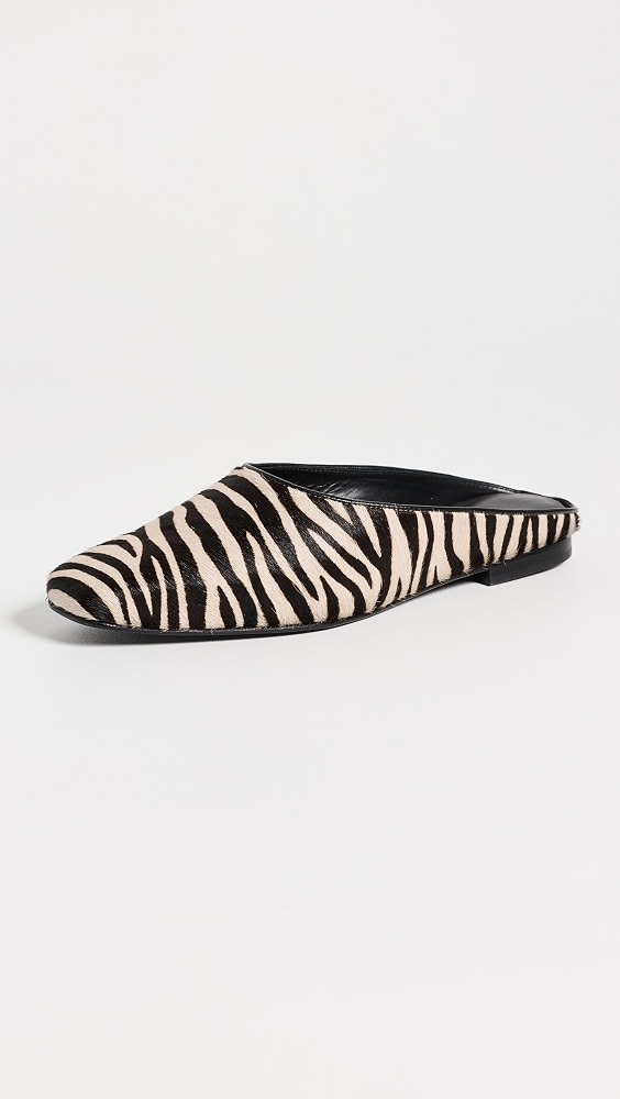 The Clara Mules - Tan Zebra Haircalf