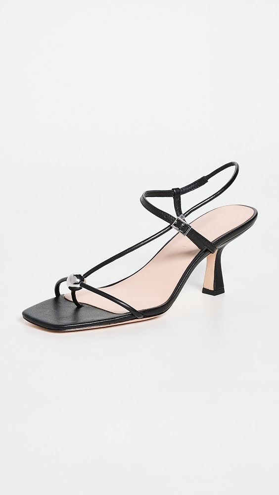 Triana Strappy Mid Heel Sandals - Black