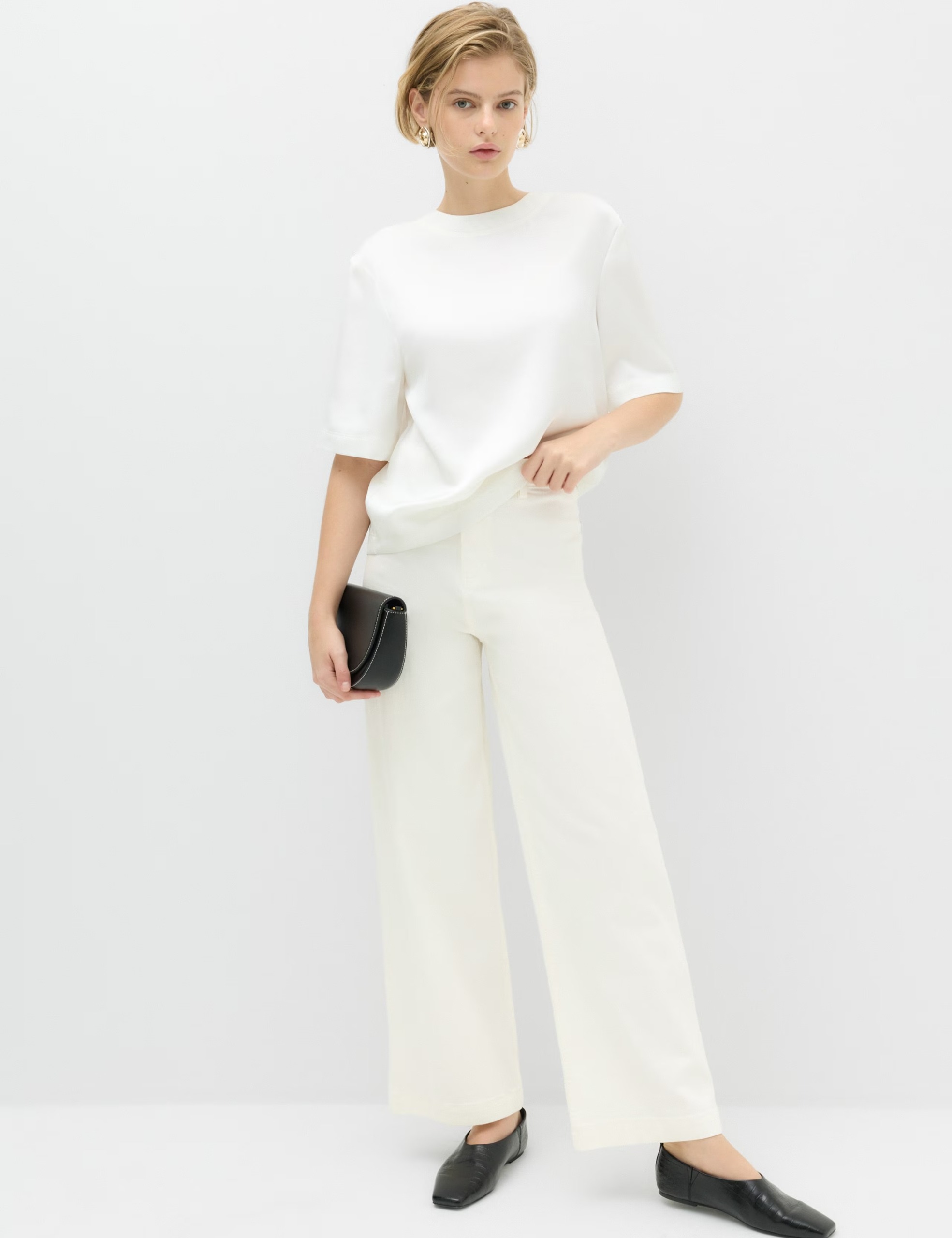 M&S, High Waisted Wide Leg Ankle Grazer Jeans