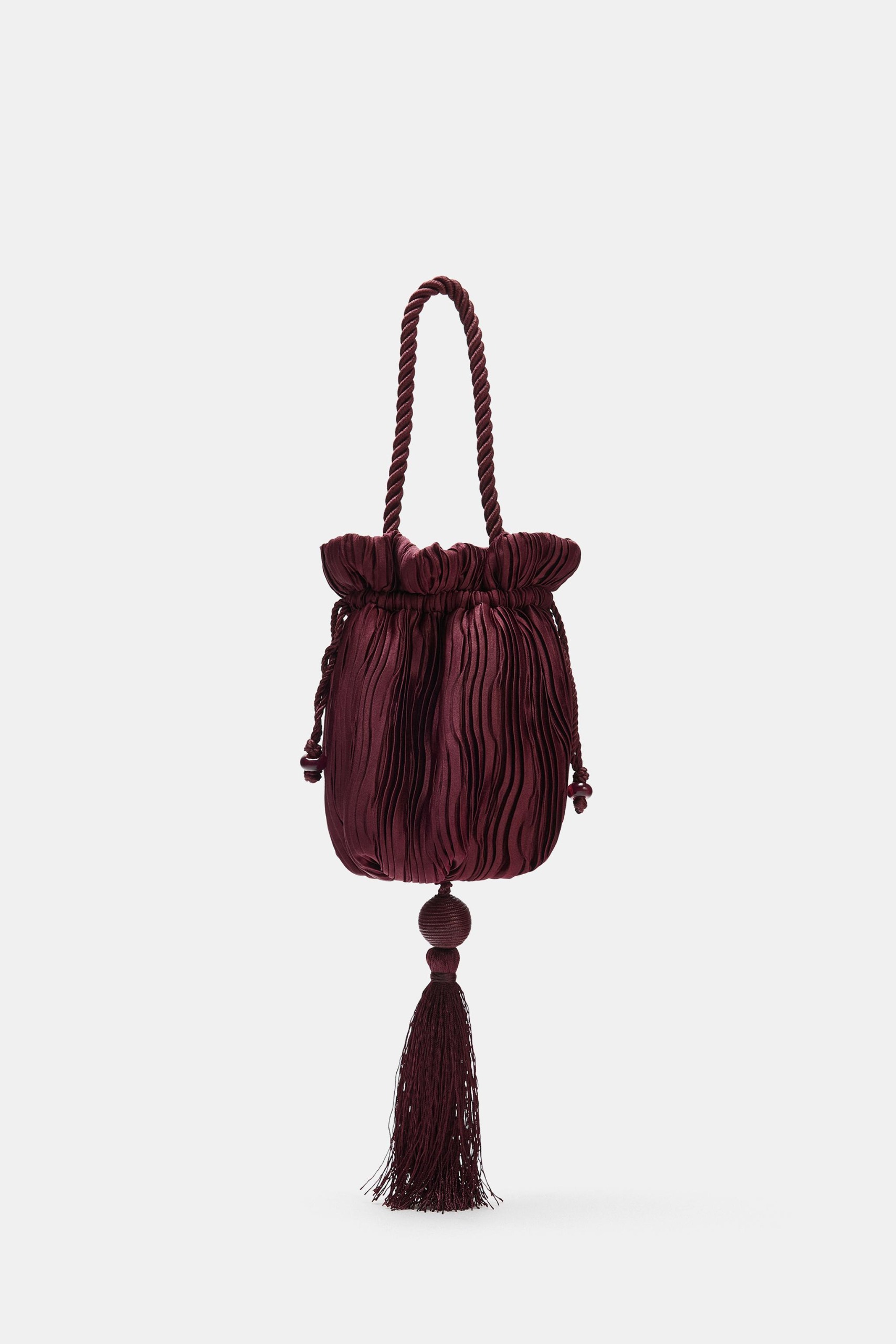 Fringed Bucket Bag Zw Collection - Purple - One Size Only