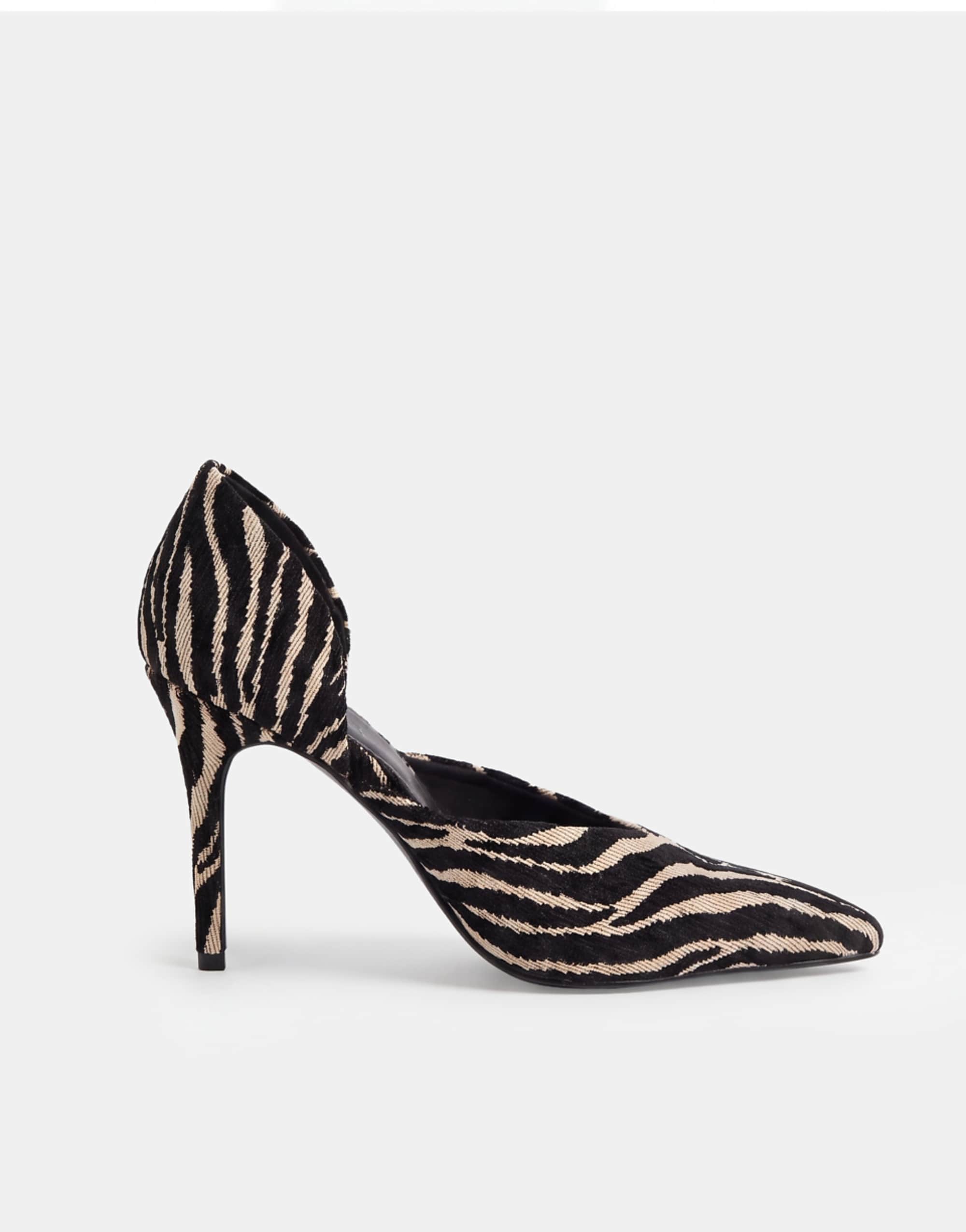 Asos Design Pannie High Heeled Court Shoes in Zebra