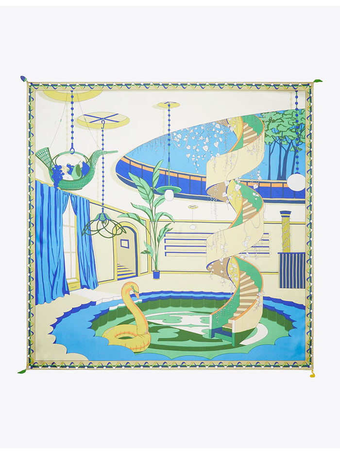 Tory Burch, The Pool Silk Square Scarf in Misc, Size Os