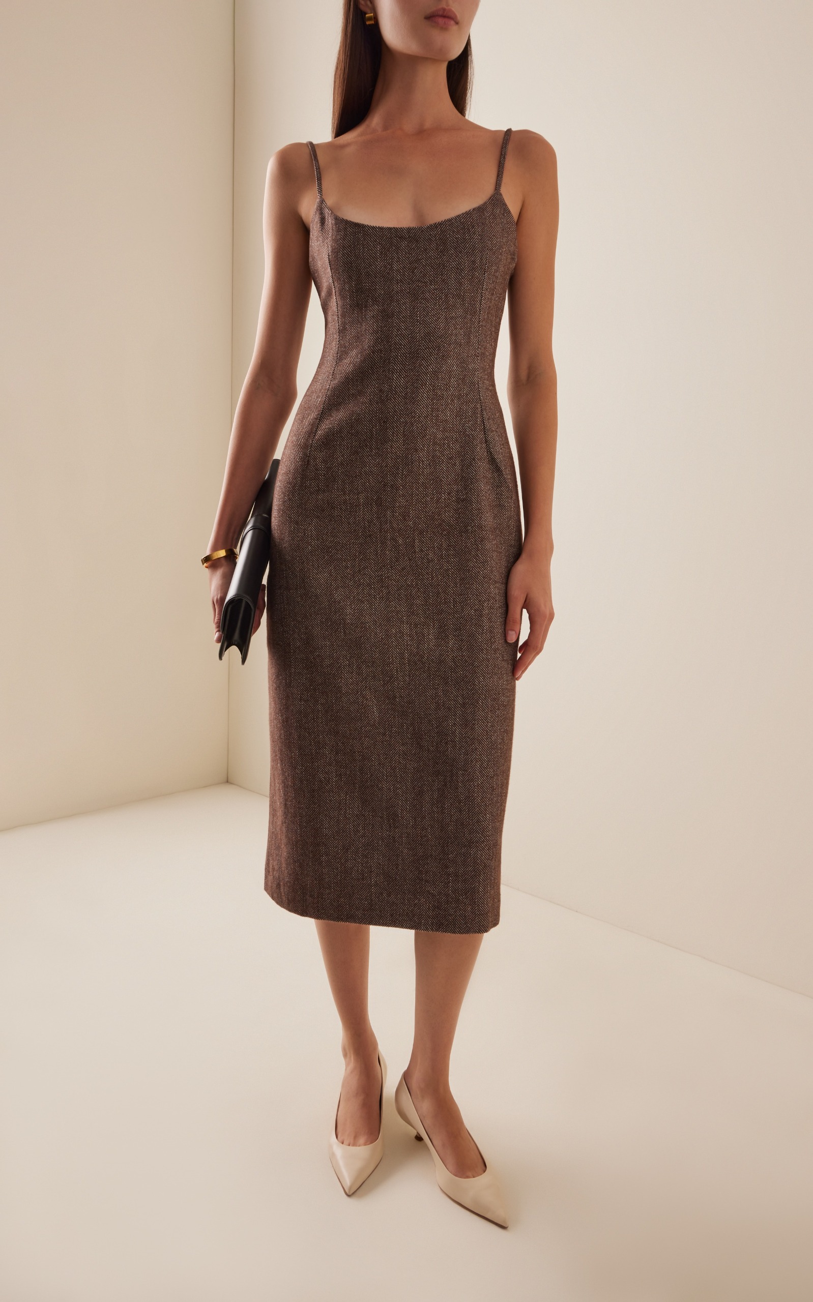 Alfie, Gabi Chevron Cotton Midi Dress