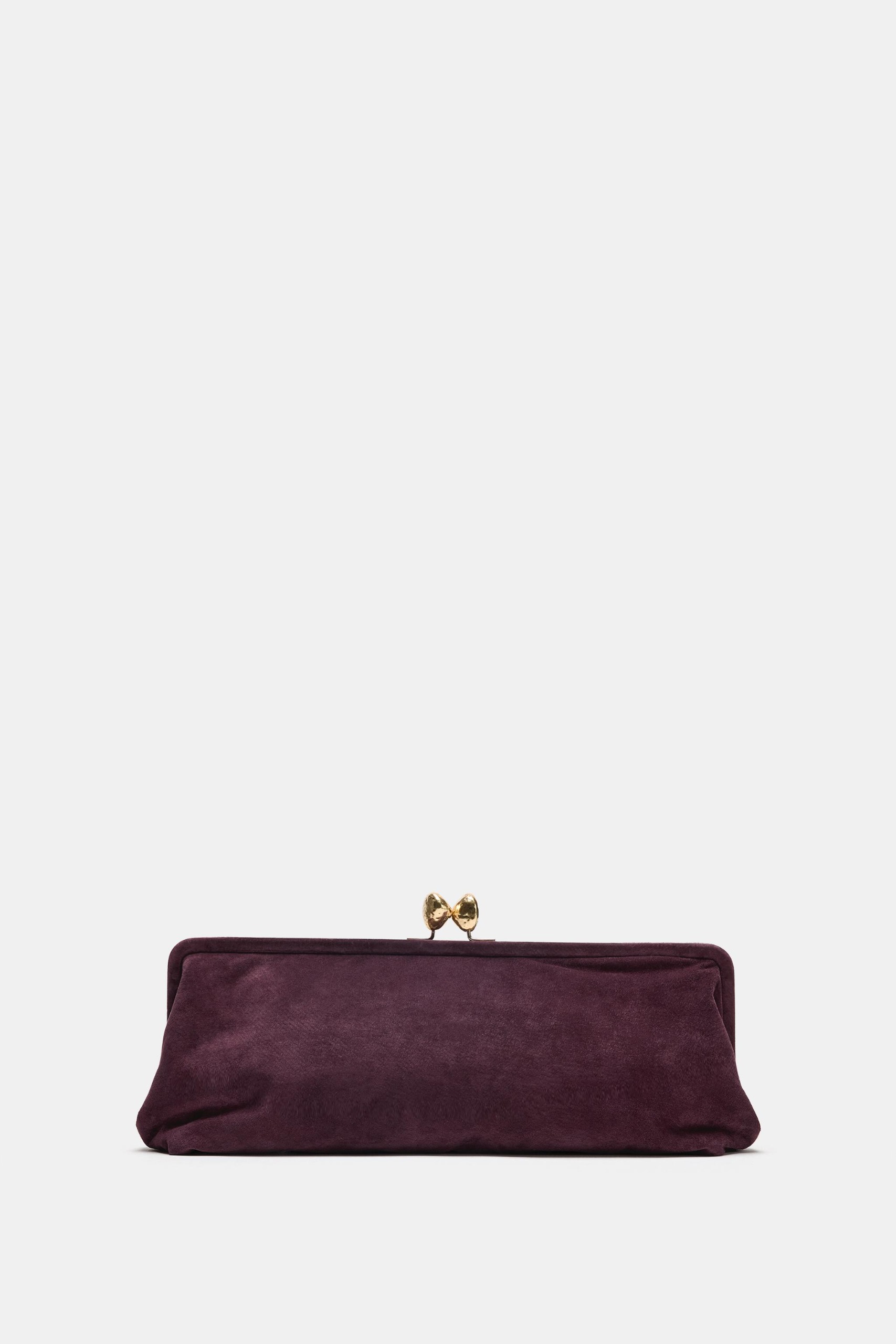 Leather Clutch - Burgundy Red - One Size Only