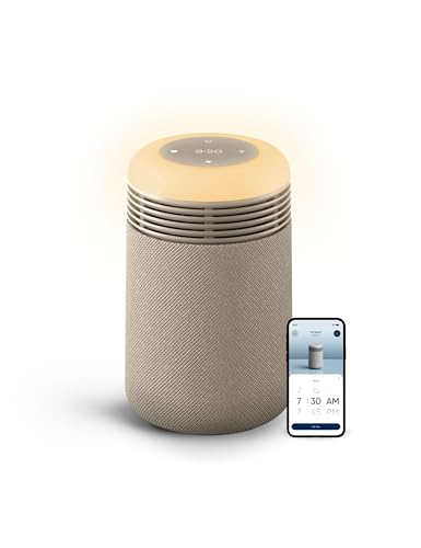 Blueair Air Purifiers With Sunrise Alarm Clock for Home Bedroom Dorm, Beige