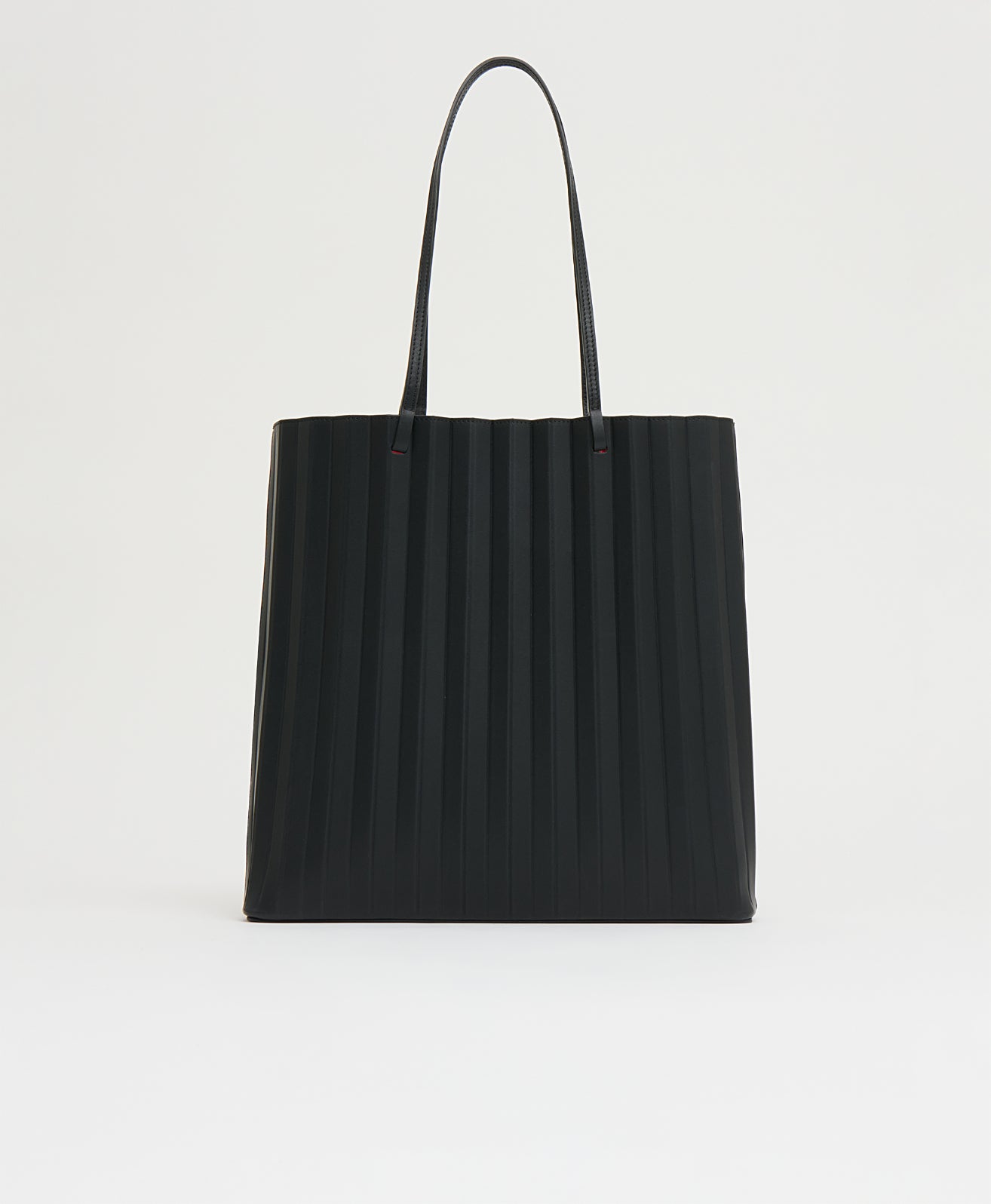 Large Pleated Filo Tote - Black/flamma