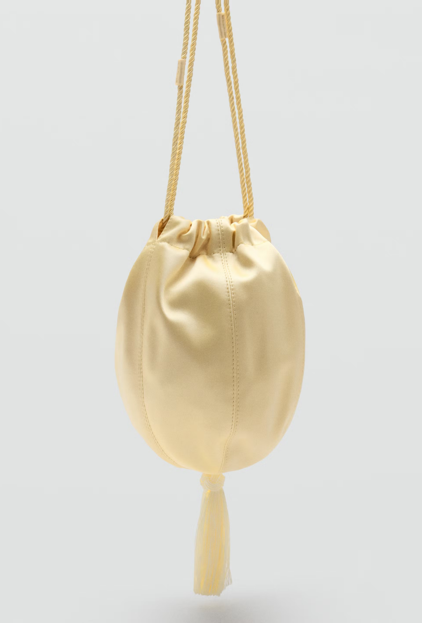 An image of a satin bag from Mango.