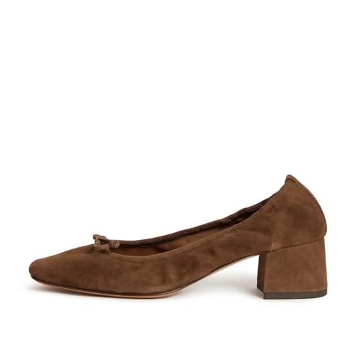 Bow Ballet Pumps for Women Square Toe Low Heel Ballerinas Dress Shoes