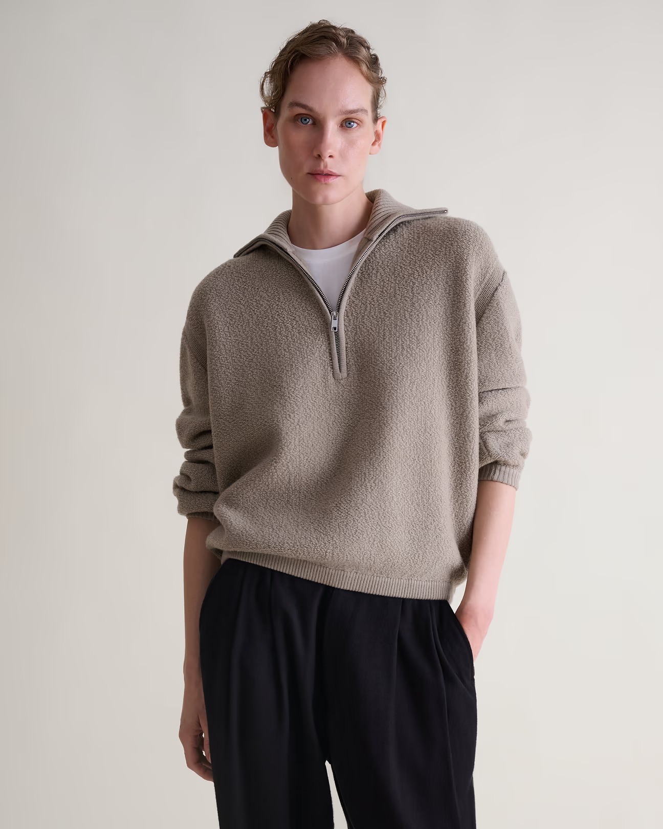 Rise & Fall, Women's Merino Wool Loop Knit Funnel Neck Jumper