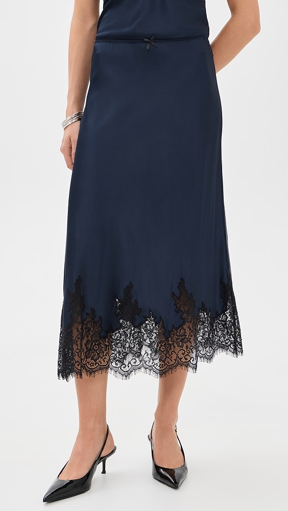 Kelso Satin Skirt - Navy