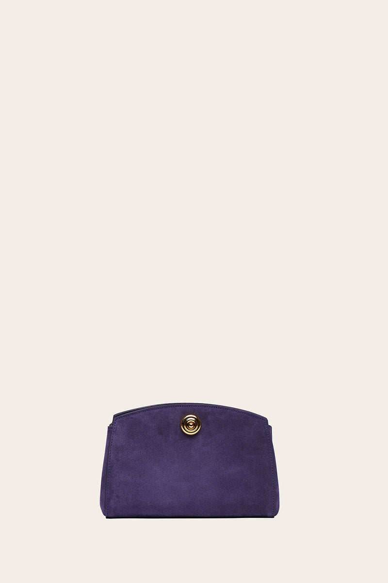 Pushlock Clutch Plum Suede