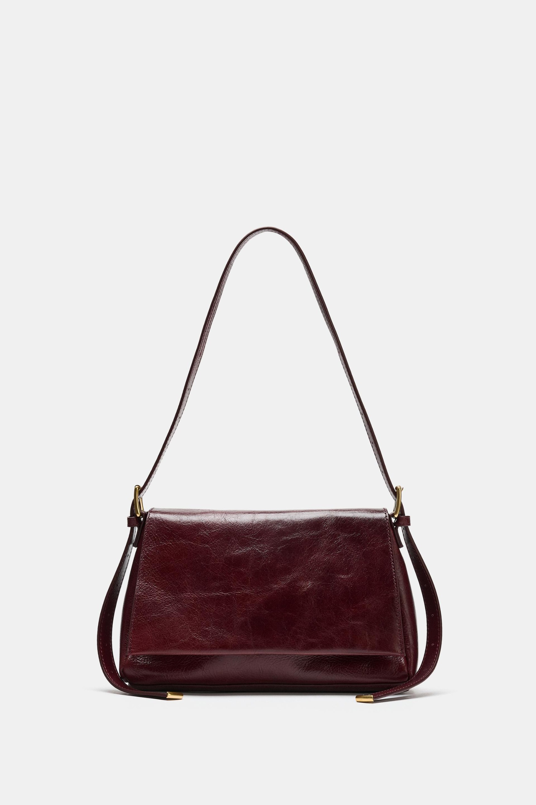 ZARA, Leather Flap Shoulder Bag