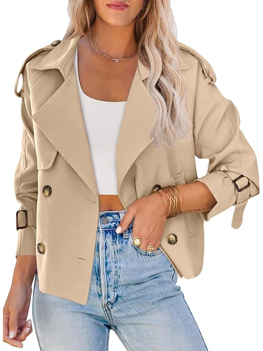 Saodimallsu, Crop Double Breasted Trench Coat