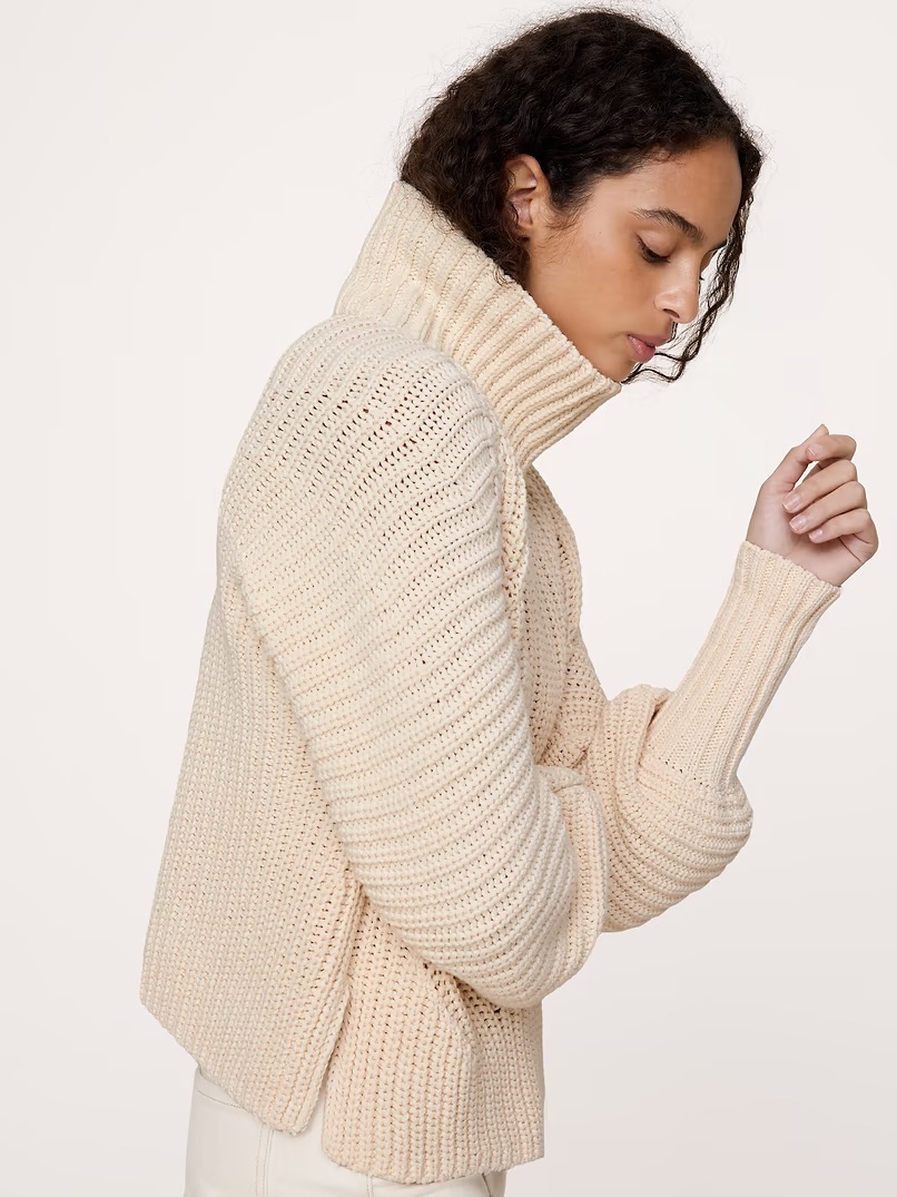 Banana Republic, Chunky Cotton Funnel-Neck Sweater