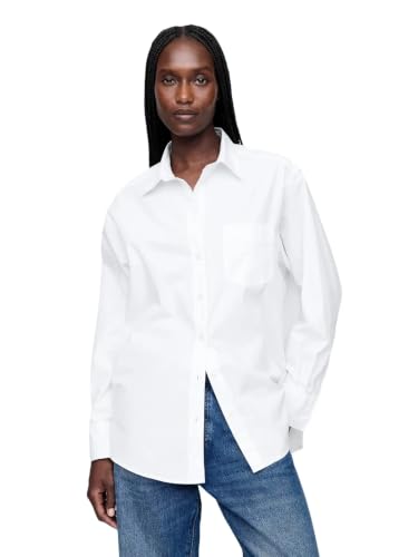 Gap Women's Poplin Big Shirt Optic White Il Xs