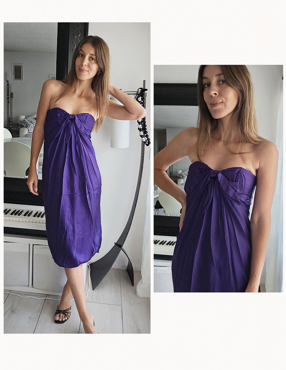 Judith Jones in a purple dress