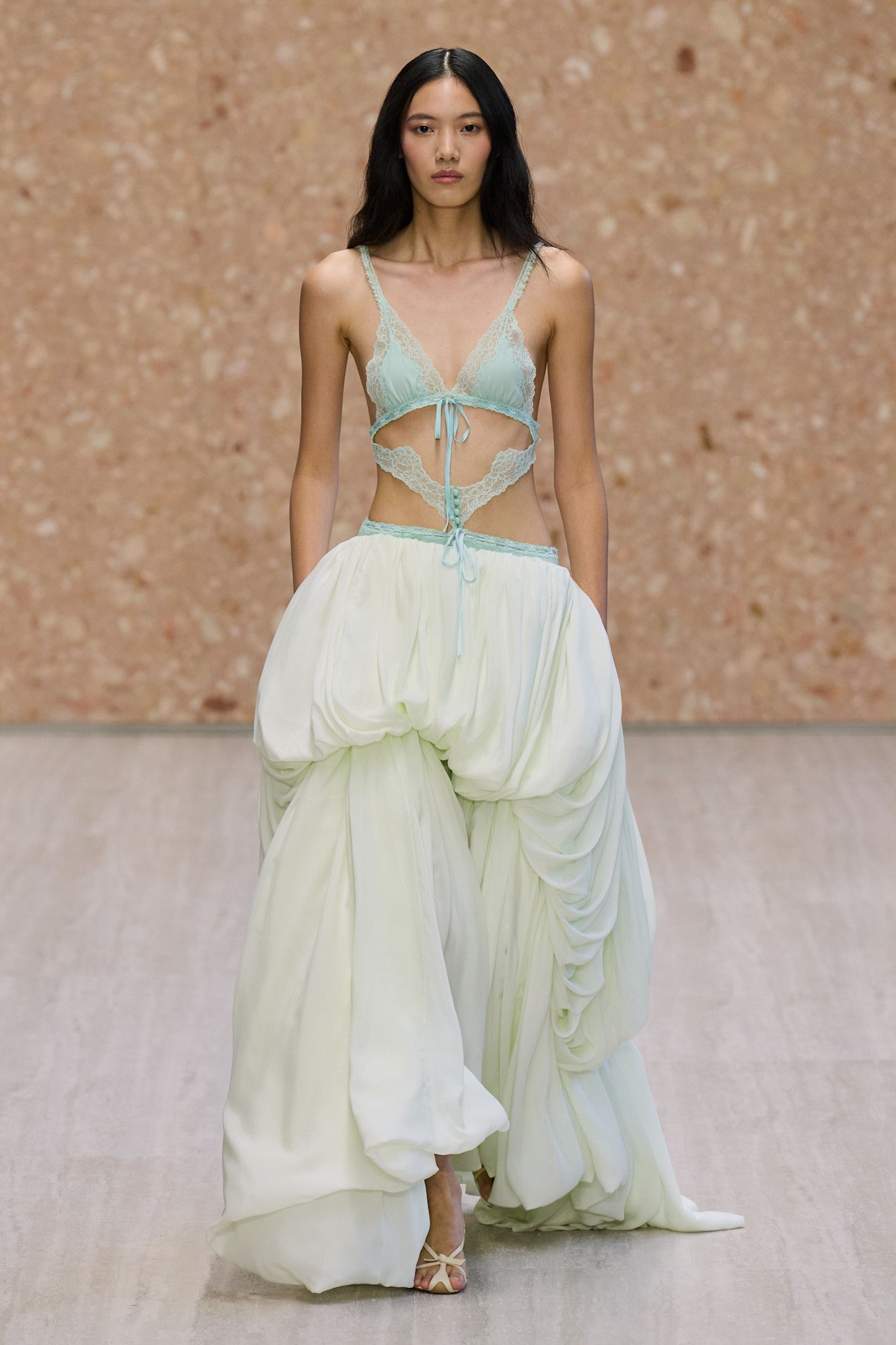 a model walks the Chloé spring/summer 2027 runway during Paris Fashion Week