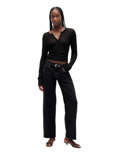 Gap Women's 90's Low Rise Loose Jeans, Black 1, 32