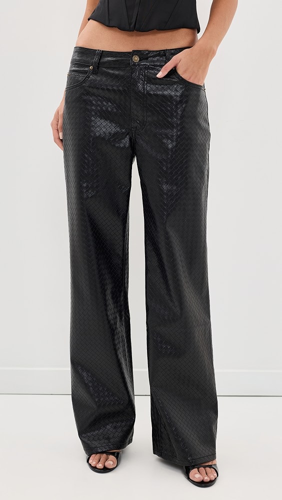 Top Model Faux Leather Pants - Noir