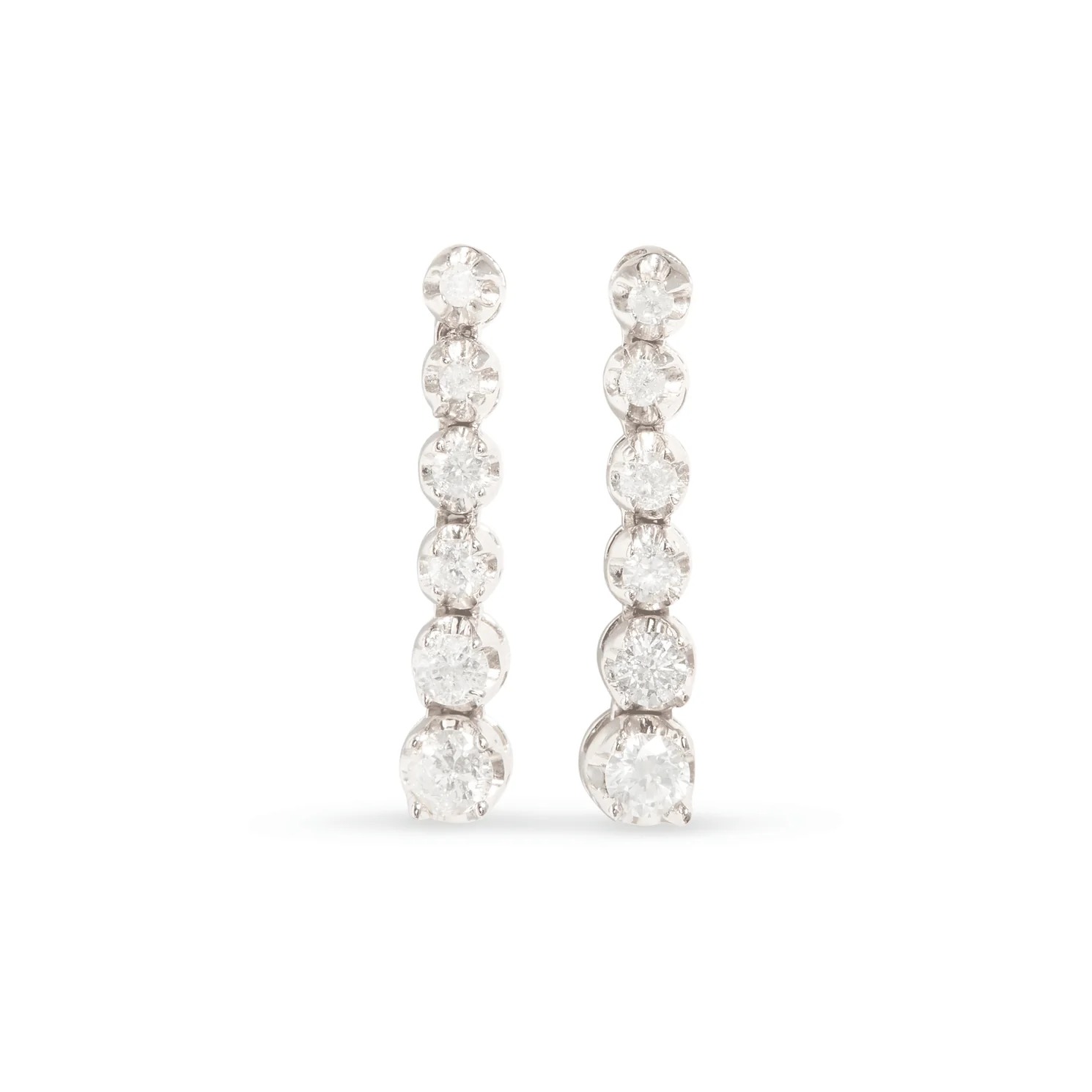 Stone and Strand, White Gold Noble Diamond Tennis Earrings