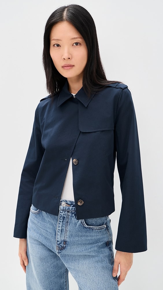 Short Trench Jacket - Navy