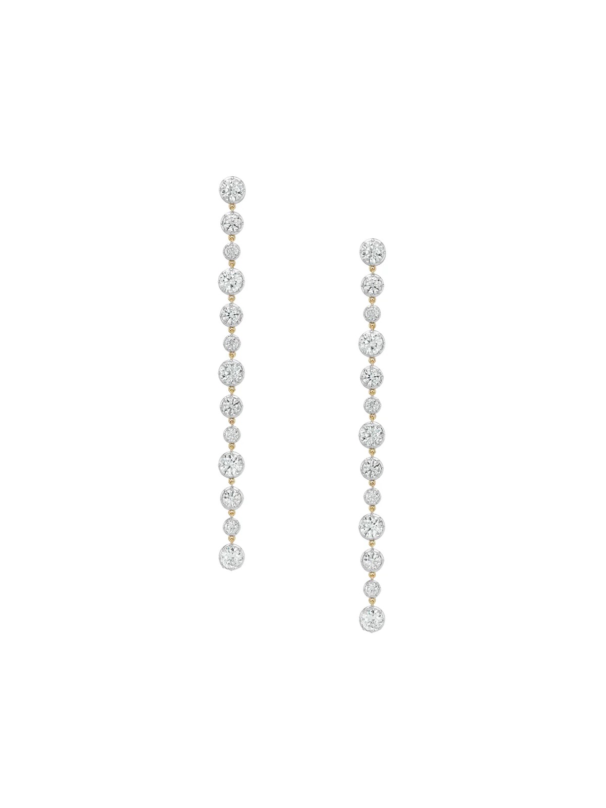 Dorsey, Long Sylvie Rivière Earrings in Moissanite