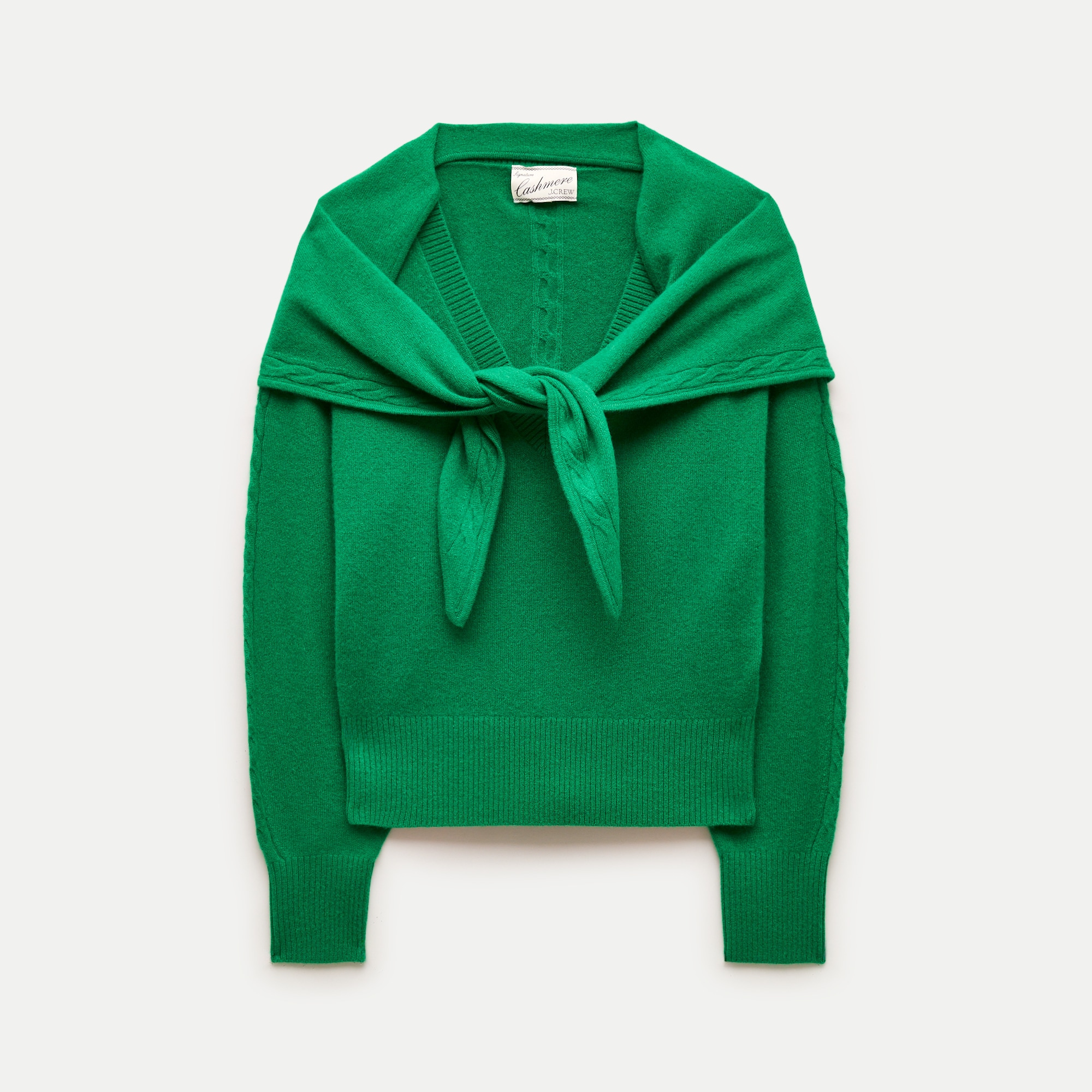 Cashmere V-Neck Sweater With Removable Scarf