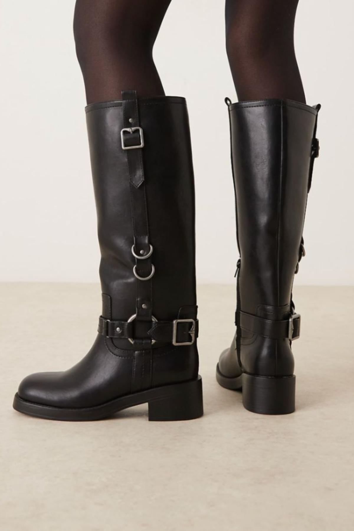 ASOS DESIGN, Cobra Buckle Harness Knee Boots