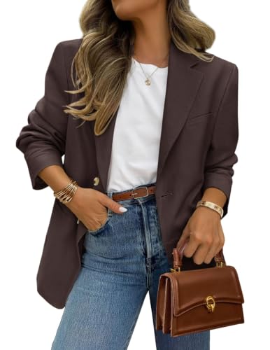 Prettygarden 2026 Blazers for Women Business Casual,coffee,l