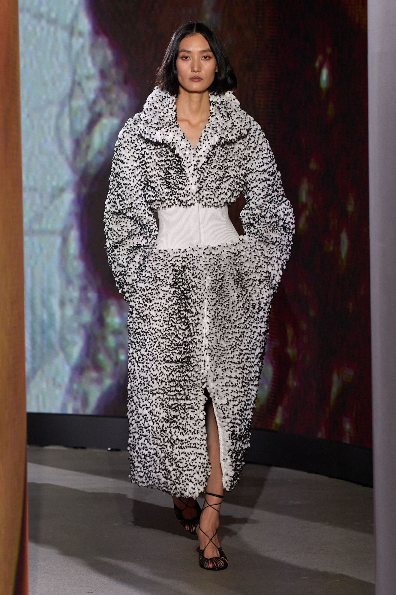 A model walking in the Alaïa spring/summer 2027 show during Paris Fashion Week.