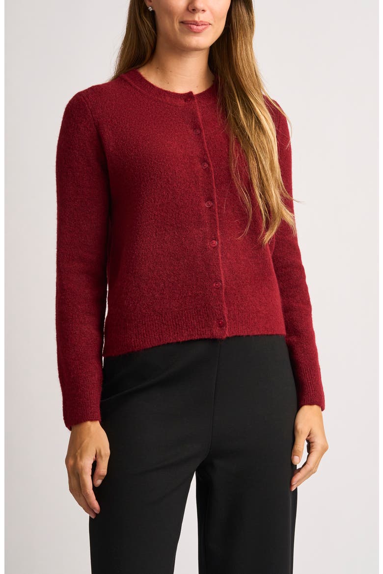 Fuzzy Crewneck Cardigan