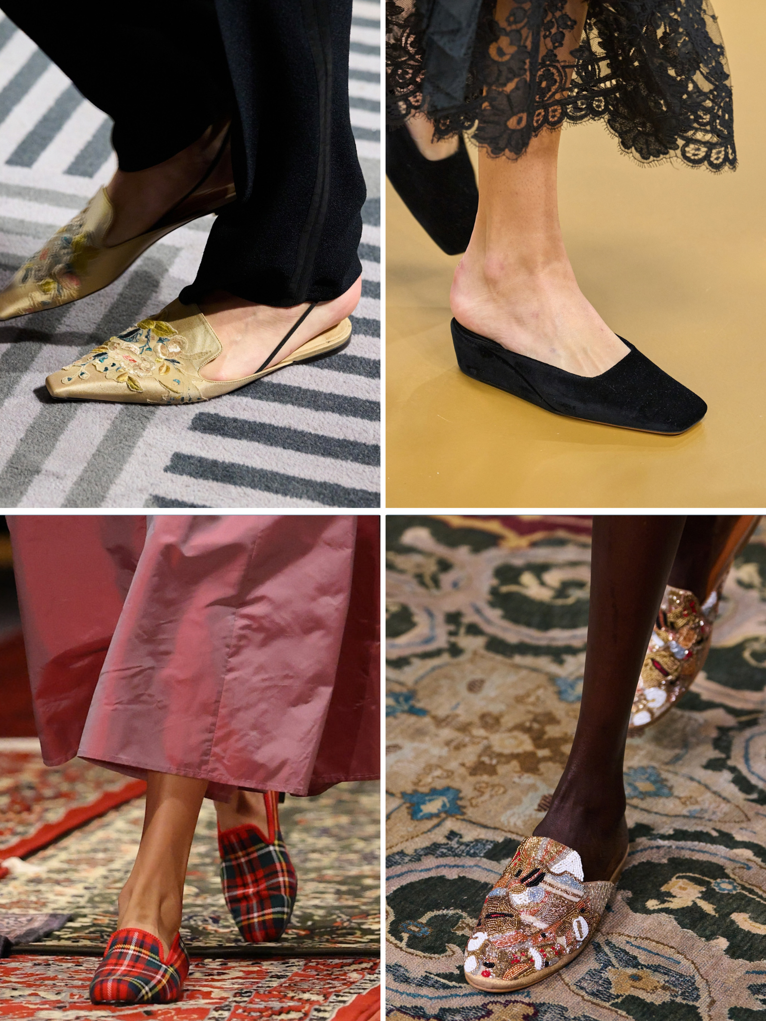 A selection of slipper shoes as seen on the autumn/winter 2026 runways