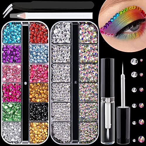 Belleboost Face Gems Flatback Rhinestones With Quick Dry Glue for Makeup