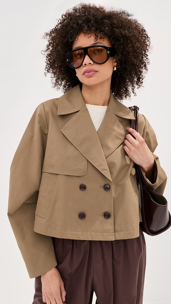 Hardy Cropped Trench Coat - Hazelnut