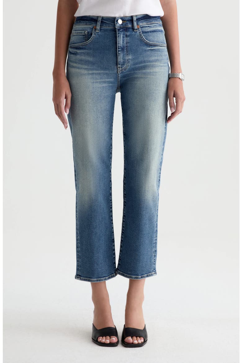 Brinley Mid Rise Crop Straight Leg Jeans