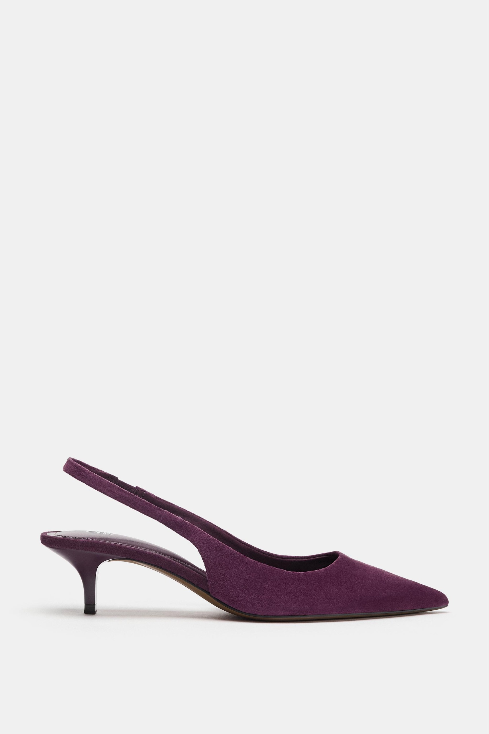 Suede Slingback Shoes - Purple - 5