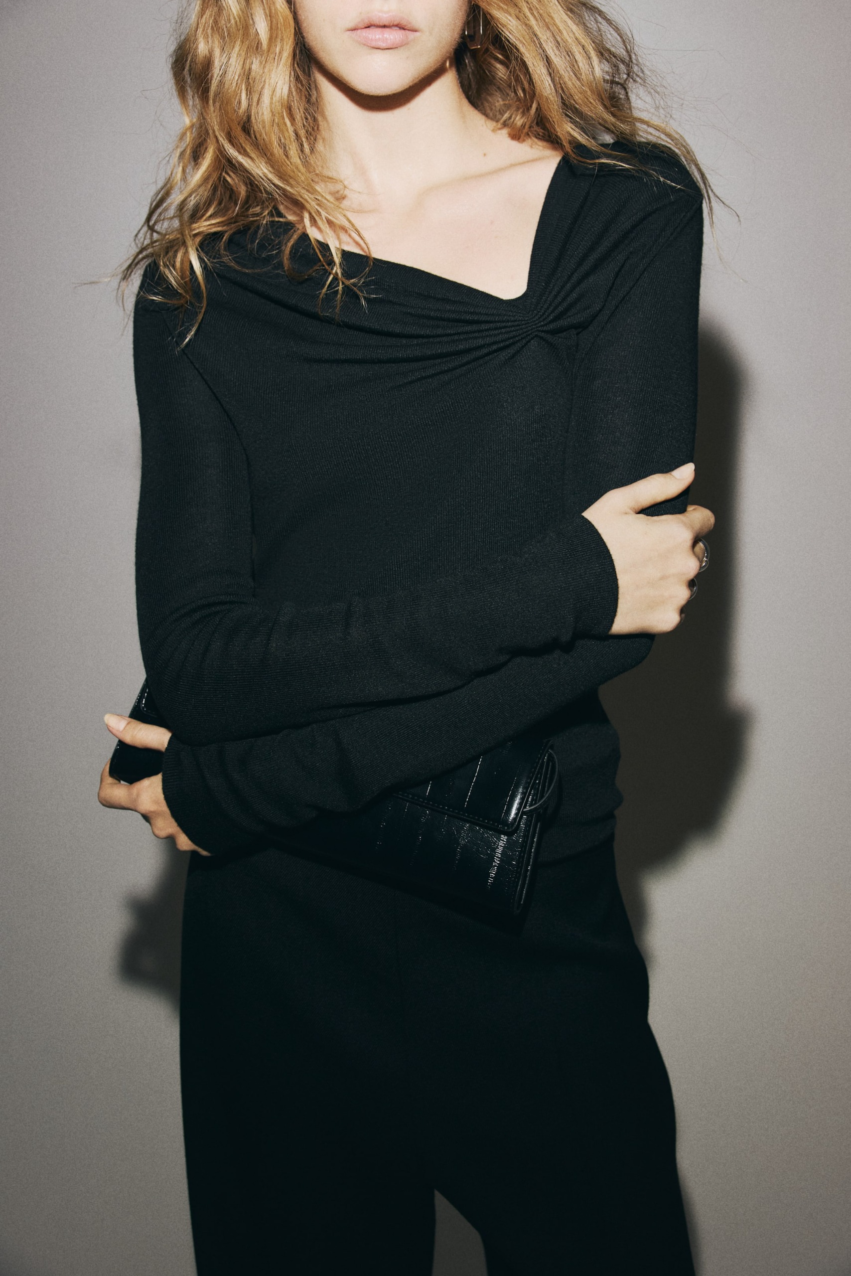 Draped Viscose-Blend Top