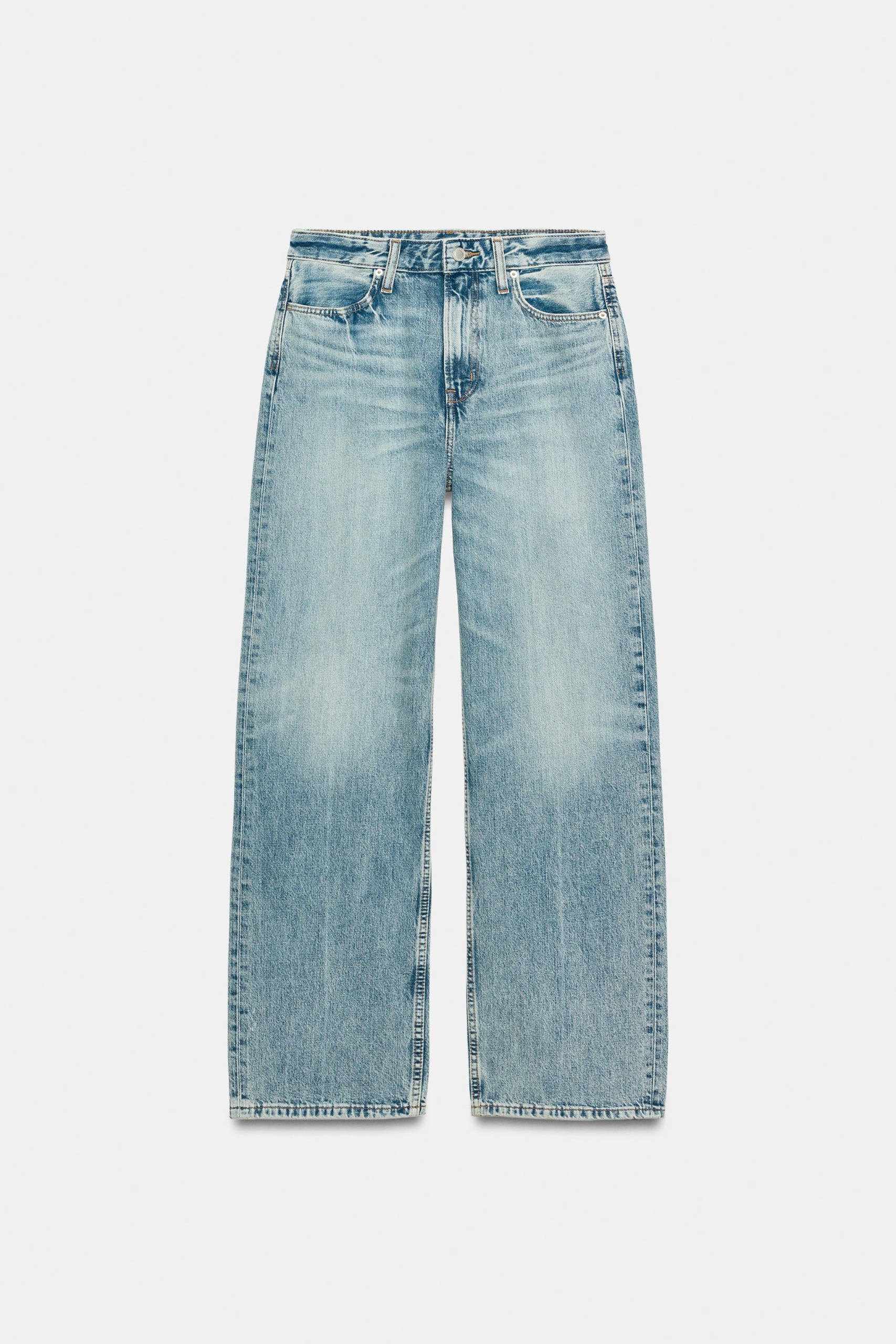 Zw Collection Straight-Leg High-Waist Jeans - Blue - 6