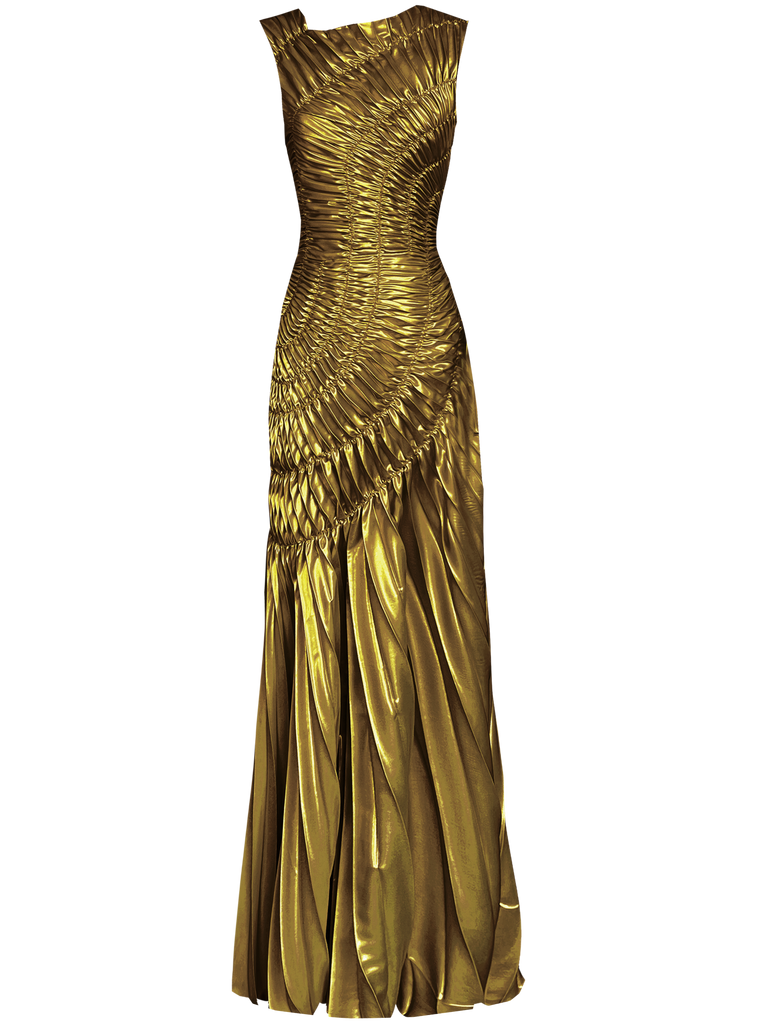Fossil Dress Floor Length Metallic