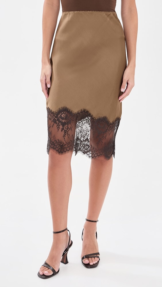 Herbert Satin Skirt - Tobacco