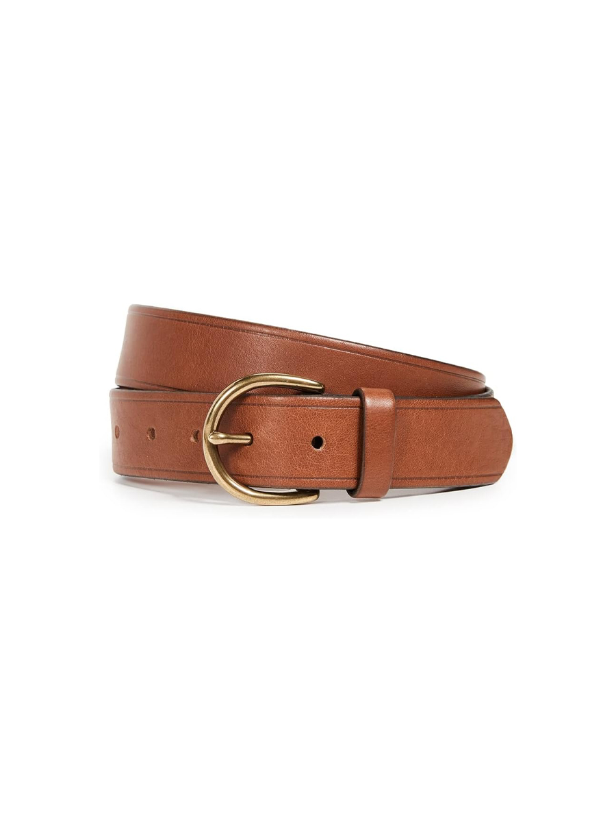 Madewell, Madewell Women's Medium Perfect Leather Belt, Pecan, Brown, Xxl