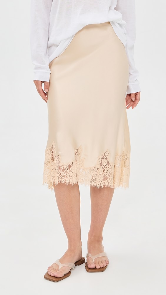 Petites Carolina Silk Skirt - Almond