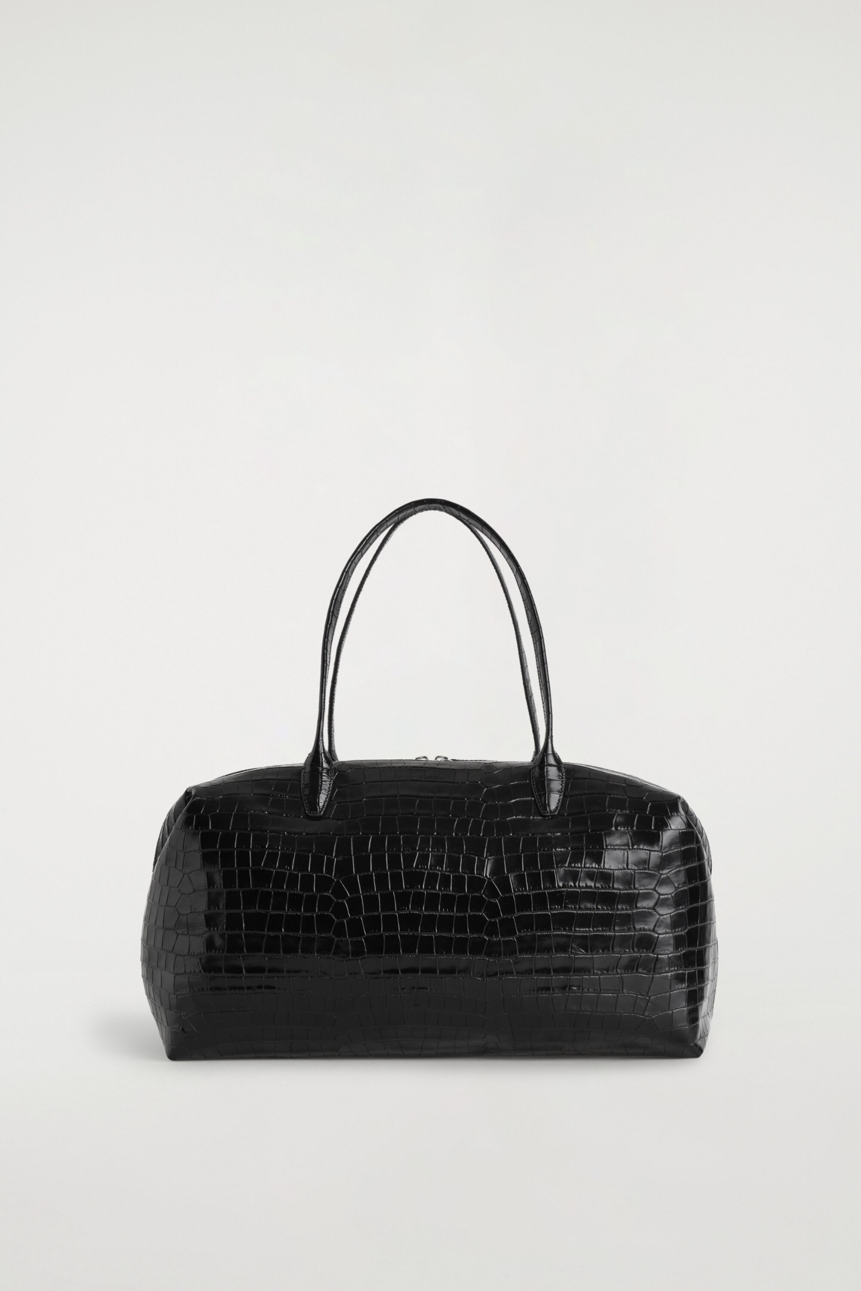 COS Montmartre Bowling Bag - Croc-Effect Leather